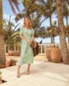 Vestido Midi Estampado em Viscose Linho - Cereja Rosa - Mint-56a4cd14-79d7-47be-a6b6-6cf0ec95bef2