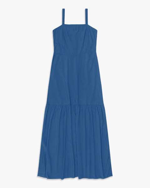 Vestido Midi Evasê em Viscose - Cereja Rosa - Havana