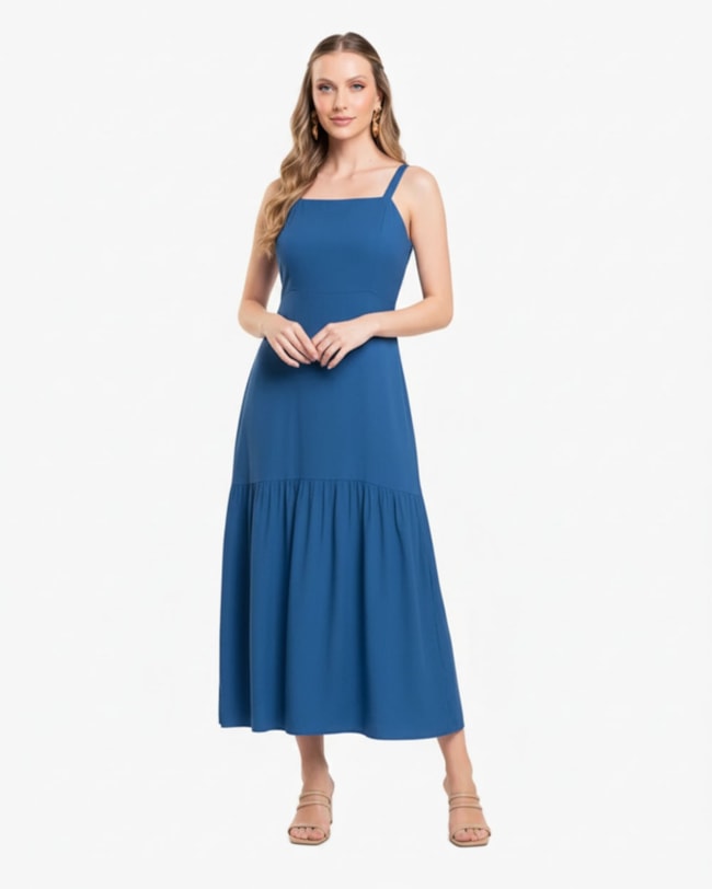 Vestido Midi Evasê em Viscose - Cereja Rosa - Havana-af5a110a-f662-43b1-80e2-2b6f50061102