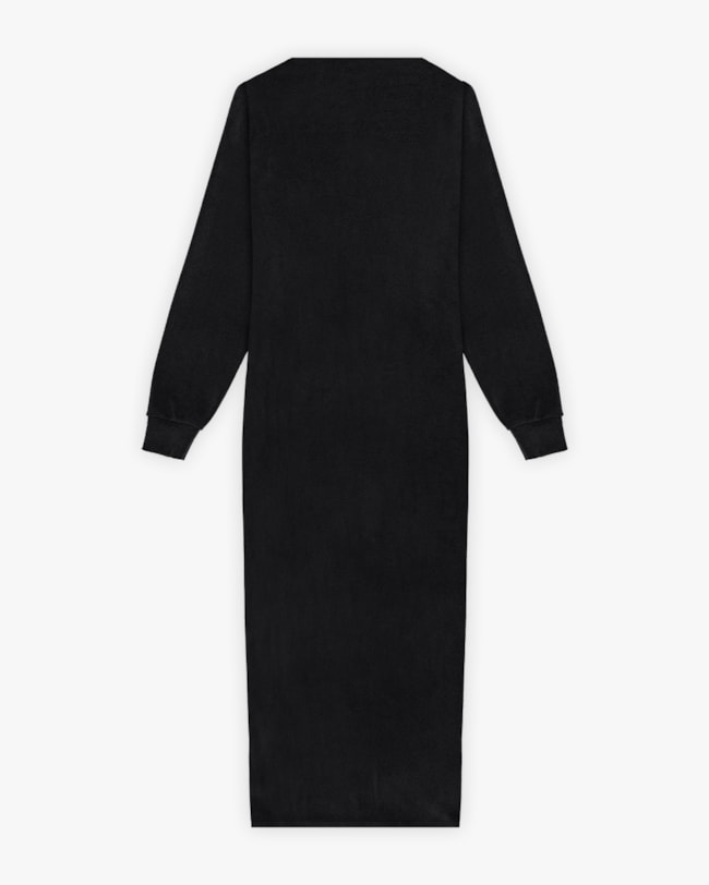 Vestido Midi Feminino em Pelo Aveludado com Manga Longa - Cereja Rosa - Preto-31a1deaa-04a8-4ac6-9204-b28f1fda4347