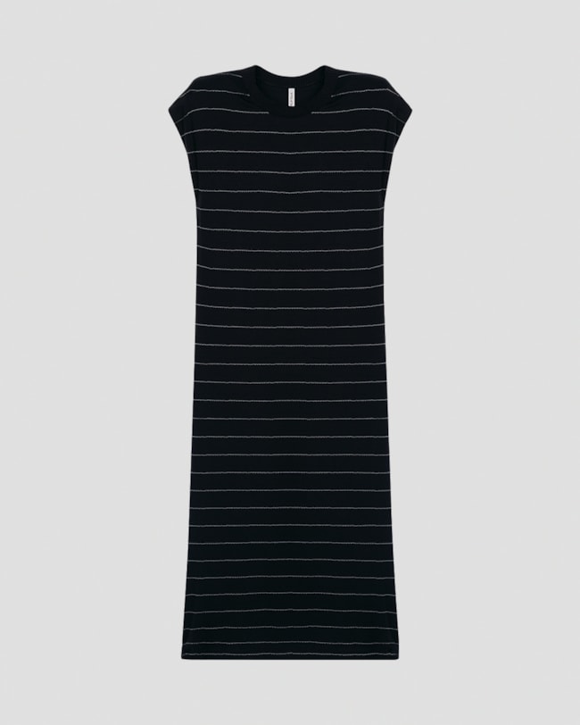 Vestido Midi Feminino em Viscose Listrada Cereja Rosa Preto-e139823b-2406-4131-918b-33faffc402b8