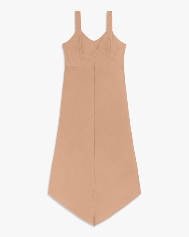 Vestido Midi Plus Size Canelado com Barra Assimétrica - Cereja Rosa -Toffee-70cd868c-0d01-4b0c-add2-e625fd5b16eb