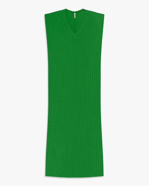Vestido Midi Plus Size Canelado com Decote V - Cereja Rosa - Online