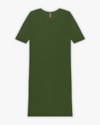 Vestido Midi Plus Size Canelado com Manga 3/4 - Cereja Rosa - Militar-G-7e5272b8-2811-4484-aa01-917a74c7fb25