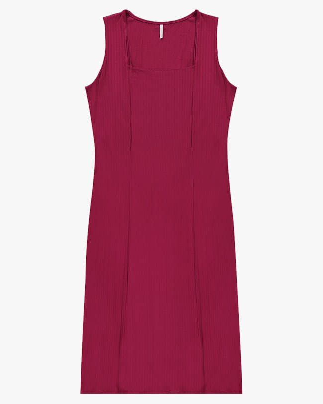 Vestido Midi Plus Size Canelado em Viscose - Cereja Rosa - Cabernet P-6d967d2a-e674-437b-b133-5f9618473758