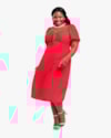 Vestido Midi Plus Size com Amarração Decote - Cereja Rosa - Hibisco-c10b3efc-7484-4e43-8bd1-9ac4ffaa53f0