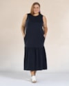 Vestido Midi Plus Size com Bolso em Meia Malha - Preto-3260ad7a-551f-4603-8ab6-f4863decf29a