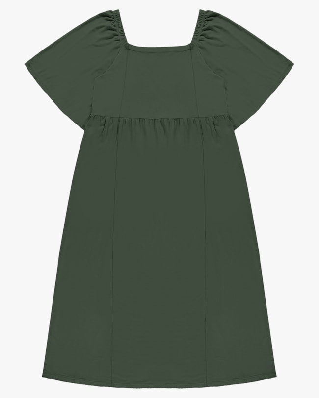 Vestido Midi Plus Size com Decote Quadrado - Cereja Rosa - Basílico P-6b51c50b-c5d4-408e-a62b-bd768c66b3bb