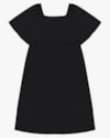 Vestido Midi Plus Size com Decote Quadrado - Cereja Rosa - Preto-7856bb5e-7e18-47e3-84f6-977f83ffd818
