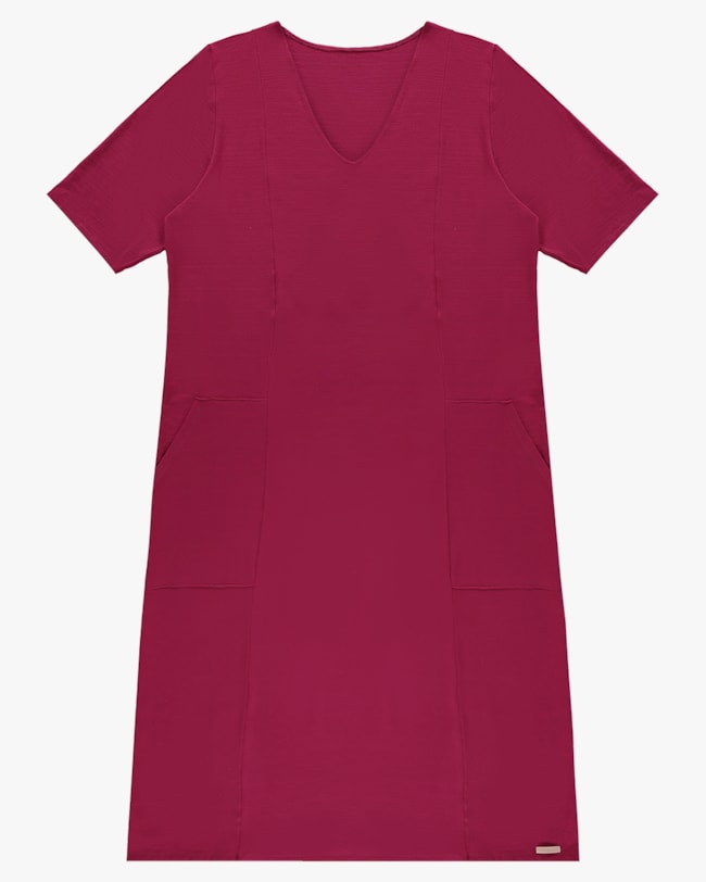 Vestido Midi Plus Size em Viscose com Bolsos - Cereja Rosa - Cabernet  P-17c5cbde-3142-4754-b9d3-2bc4c0124325