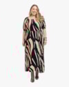 Vestido Midi Plus Size Estampado em Viscose - Cereja Rosa - Preto-G-ea87f980-f94f-42d6-95df-597b5f9e9d0c