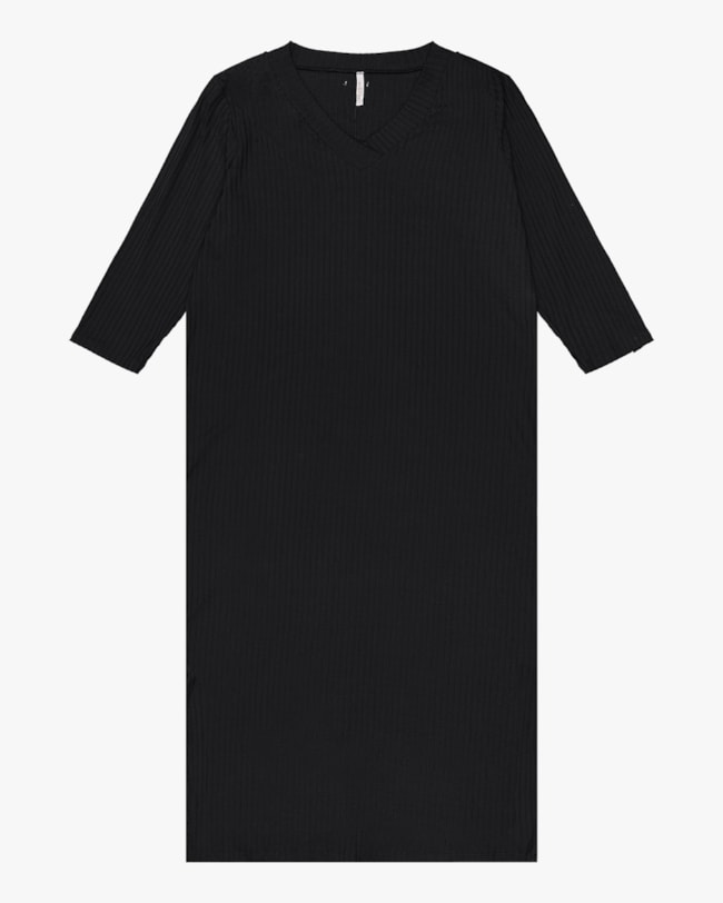 Vestido Midi Plus Size Manga 3/4 Cereja Rosa Preto-6fe81afc-936b-494e-93a2-4cf2b9b2de63