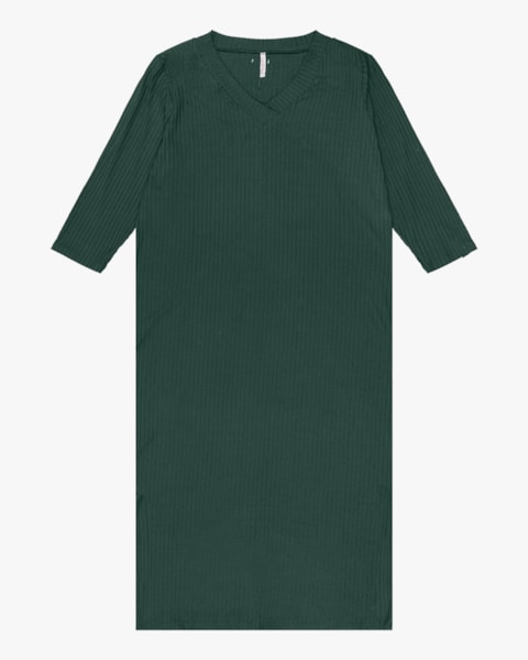 Vestido Midi Plus Size Manga 3/4 Cereja Rosa Verde