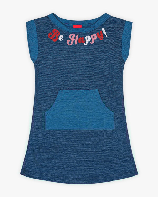 Vestido Muscle Tee Infantil em Moletinho - Kely Kety - Oxford