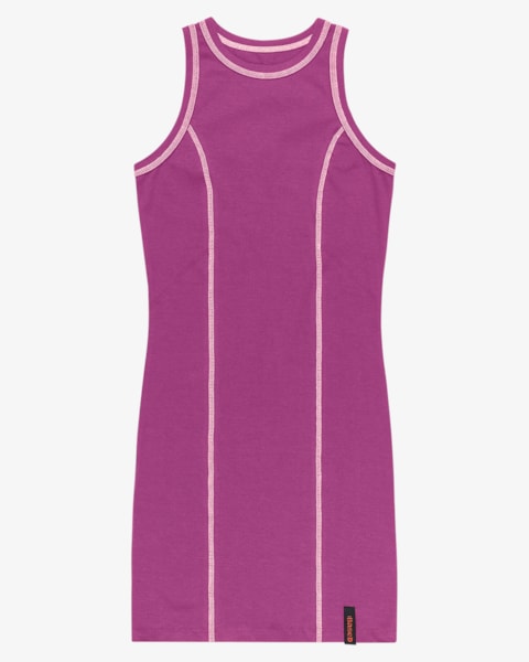 Vestido Regata Juvenil em Cotton com Detalhe Contrate - BaseD - Orquídea