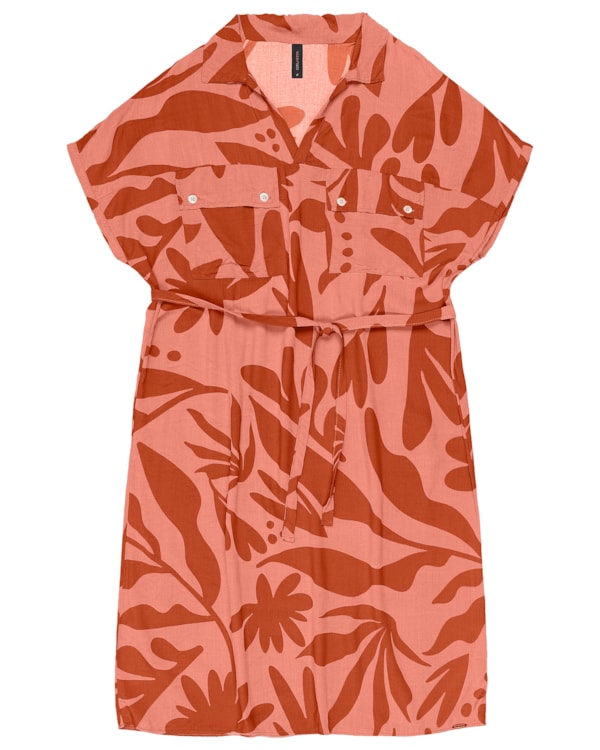 Vestido Tecido Viscose Estampado Cereja Curves