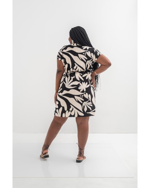 Vestido Tecido Viscose Estampado Cereja Curves